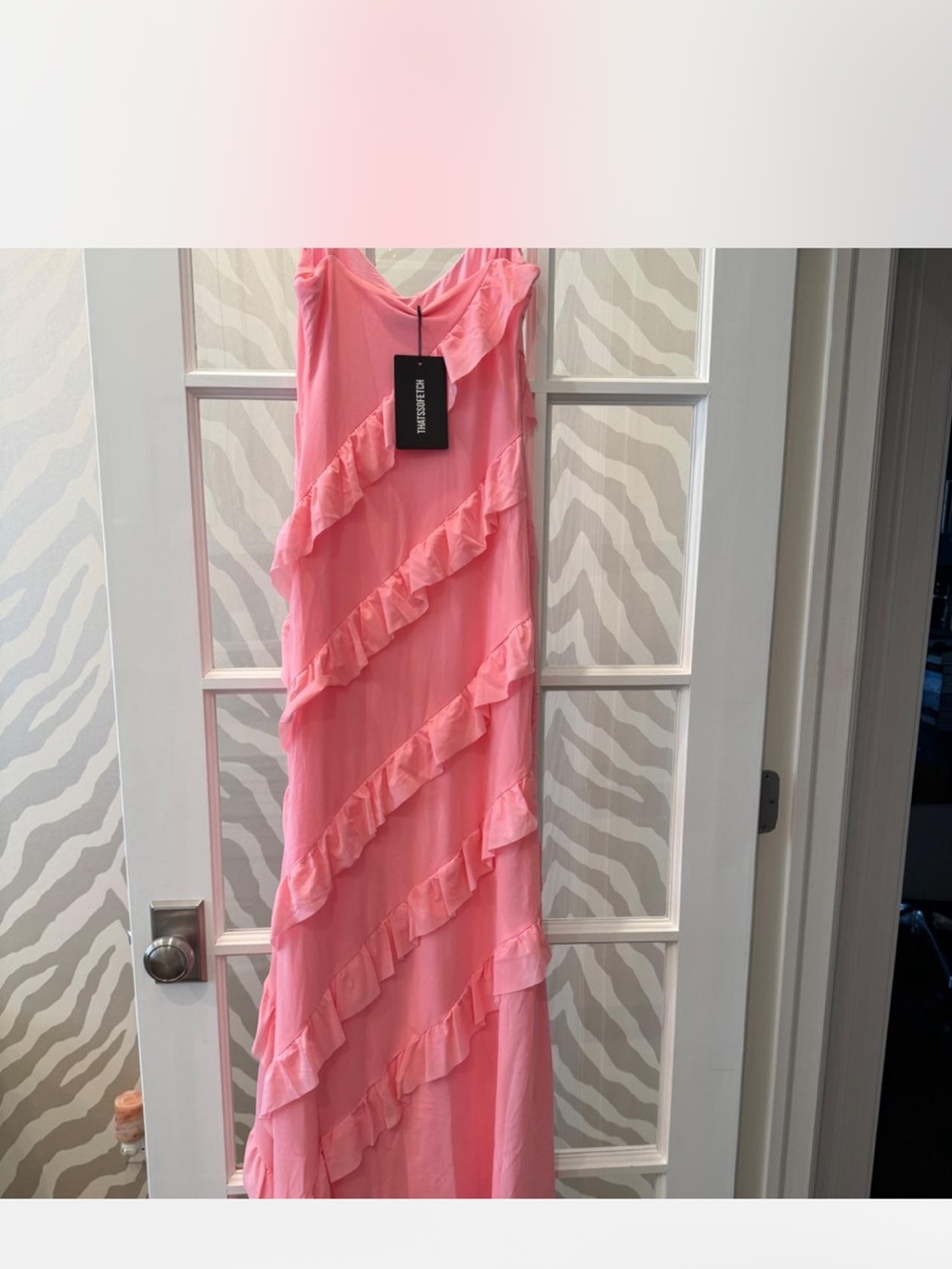 Ruffled Pink Maxi Dress THATS SO FETCH size 4